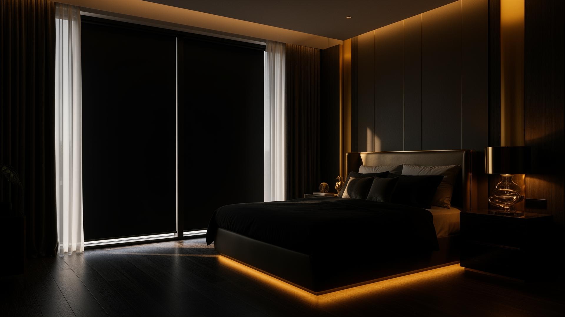 Película Eclipse Blackout em ambiente residencial de alto padrão — privacidade e conforto